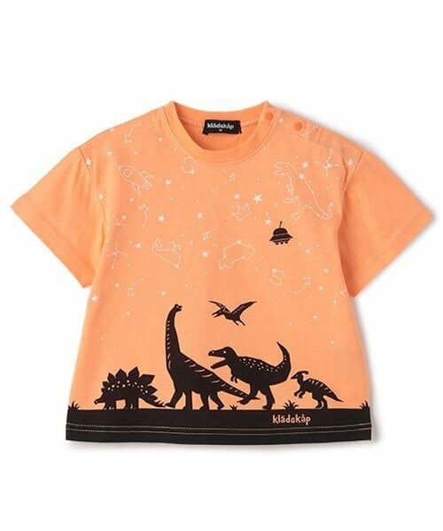kladskap / クレードスコープ Tシャツ | 恐竜×星座半袖Tシャツ（ライト オレンジ）