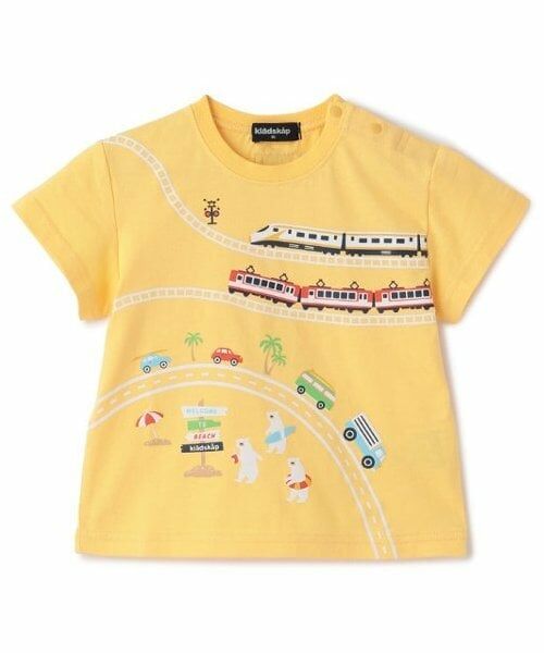 kladskap / クレードスコープ Tシャツ | 海に行こう!乗り物プリント半袖Tシャツ（黄）