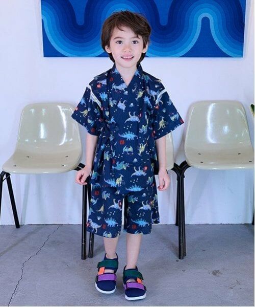 kladskap / クレードスコープ 着物・浴衣・小物類 | 恐竜柄甚平（紺）