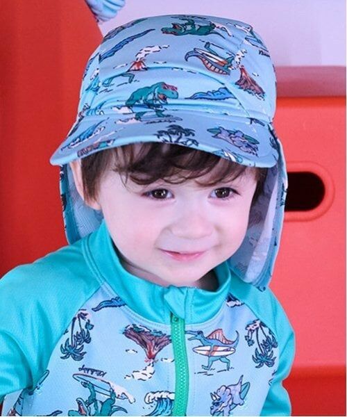 kladskap / クレードスコープ 水着・スイムグッズ | 【SWIM】総柄日除けつきスイムキャップ（エメラルド グリーン）