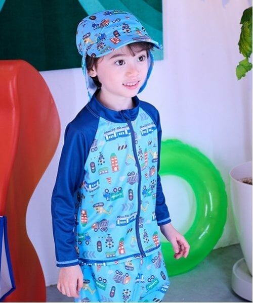 kladskap / クレードスコープ 水着・スイムグッズ | 【SWIM】乗り物総柄長袖ラッシュガード（ターコ）