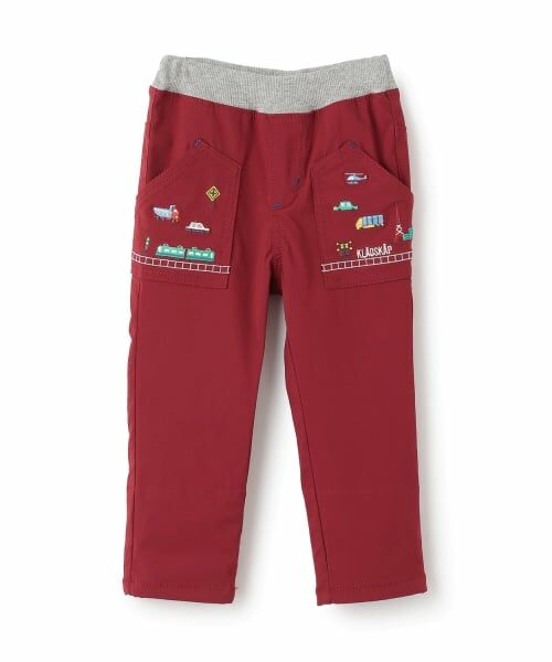 kladskap / クレードスコープ その他パンツ | 乗り物ロング丈ストレートパンツ（赤）