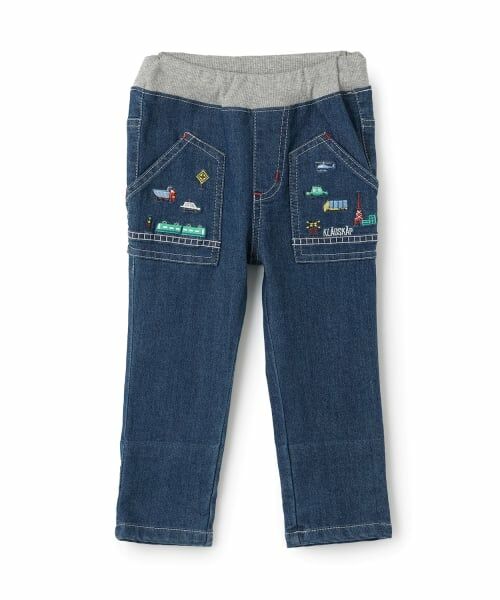 kladskap / クレードスコープ その他パンツ | 乗り物ロング丈ストレートパンツ（ブルー）