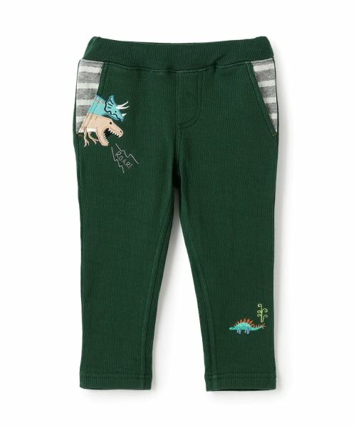 kladskap / クレードスコープ その他パンツ | 恐竜接結ロング丈ストレートパンツ（ディープ グリーン）