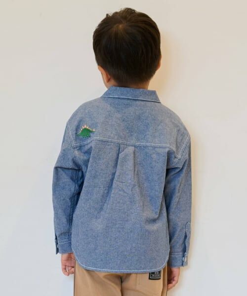 kladskap / クレードスコープ シャツ・ブラウス | 恐竜ヒョッコリ刺しゅう長袖シャツ | 詳細12