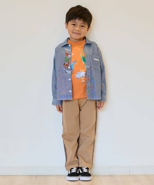 kladskap / クレードスコープ シャツ・ブラウス | 恐竜ヒョッコリ刺しゅう長袖シャツ | 詳細13