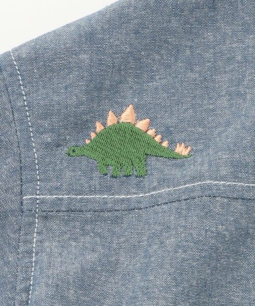 kladskap / クレードスコープ シャツ・ブラウス | 恐竜ヒョッコリ刺しゅう長袖シャツ | 詳細7