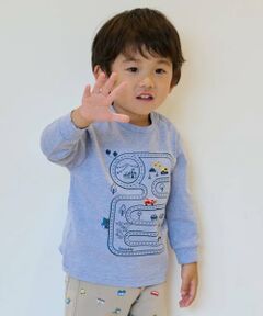 kladskap / クレードスコープ Tシャツ | 働く車と道路長袖Tシャツ