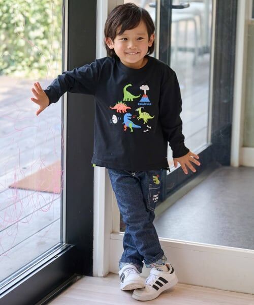 kladskap / クレードスコープ Tシャツ | 恐竜アップリケ長袖Tシャツ | 詳細15
