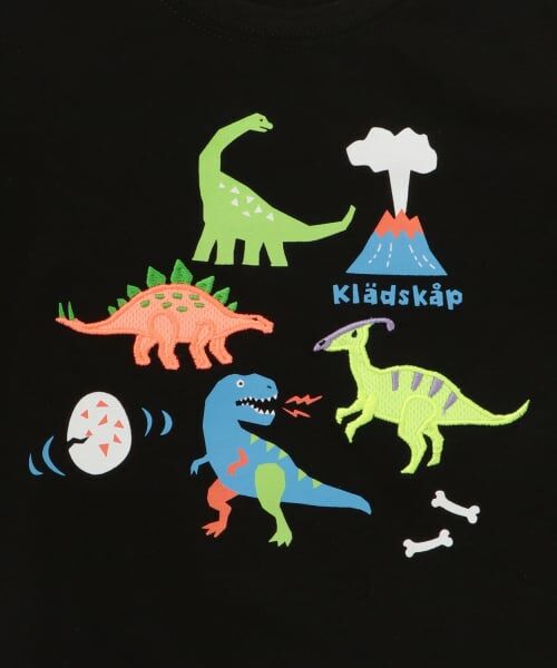 kladskap / クレードスコープ Tシャツ | 恐竜アップリケ長袖Tシャツ | 詳細4