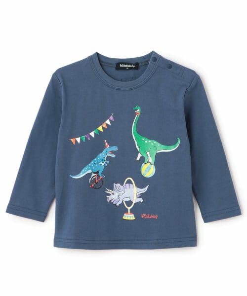 kladskap / クレードスコープ Tシャツ | サーカスザウルス/恐竜長袖Tシャツ（紺）