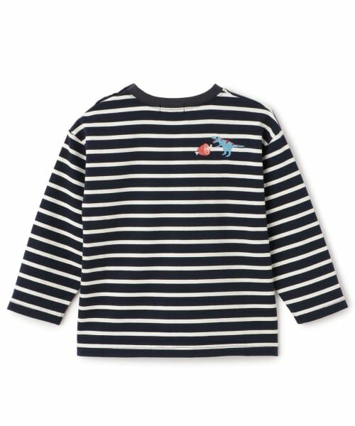 kladskap / クレードスコープ Tシャツ | 恐竜胸ポケットボーダー長袖Tシャツ | 詳細1