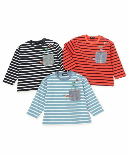 kladskap / クレードスコープ Tシャツ | 恐竜胸ポケットボーダー長袖Tシャツ | 詳細10