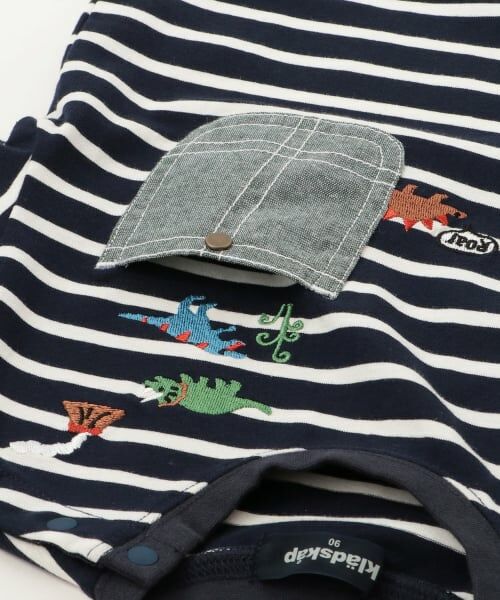 kladskap / クレードスコープ Tシャツ | 恐竜胸ポケットボーダー長袖Tシャツ | 詳細5