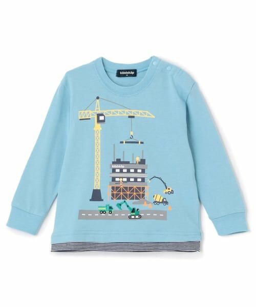 kladskap / クレードスコープ Tシャツ | 働く車工事中長袖Tシャツ（ライト ブルー）