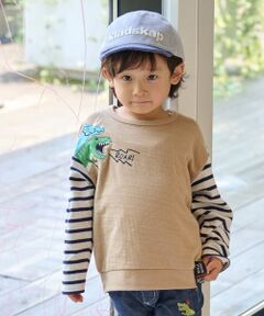 恐竜接結長袖Tシャツ