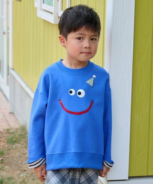 kladskap / クレードスコープ スウェット | ギミック顔トレーナー（ブルー）