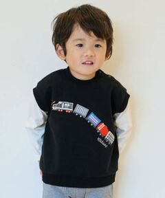 kladskap / クレードスコープ スウェット | 電車アップリケベストレイヤード風プルオーバー