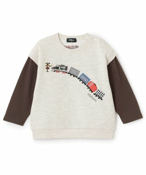 kladskap / クレードスコープ スウェット | 電車アップリケベストレイヤード風プルオーバー（シロ杢）