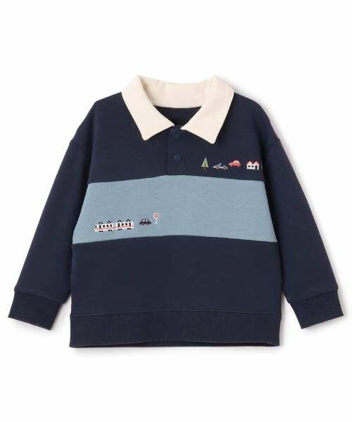 kladskap / クレードスコープ スウェット | 乗り物刺しゅうポロスウェット（紺）