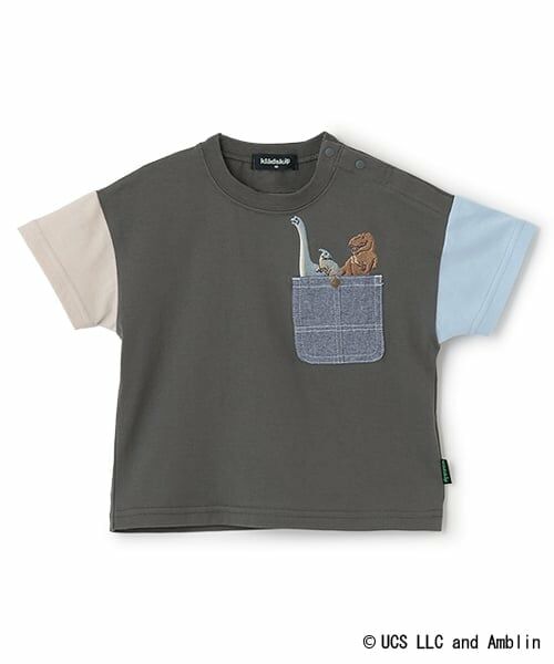 kladskap / クレードスコープ Tシャツ | 【JURASSIC】恐竜クレイジーカラー半袖Tシャツ（チャコール）