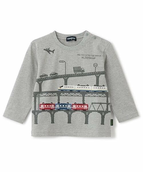 kladskap / クレードスコープ Tシャツ | 【人気商品再入荷】【直営店で取り扱い無し】電車アップリケTシャツ（トップ グレー）