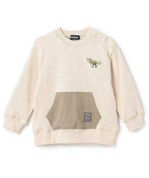 kladskap / クレードスコープ スウェット | 【人気商品再入荷】【直営店で取り扱い無し】恐竜刺しゅうポケットトレーナー（薄ベージュ）