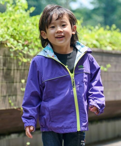 kladskap / クレードスコープ ブルゾン | 恐竜リバーシブルウィンドブレーカー（パープル）