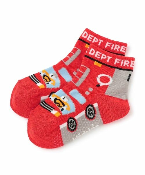 kladskap / クレードスコープ ソックス | 乗り物4種ショートソックス（赤）