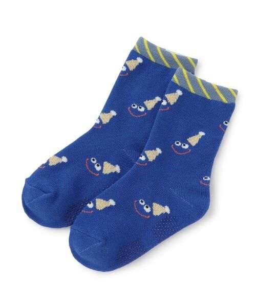 kladskap / クレードスコープ ソックス | 顔柄クルーソックス（ブルー）