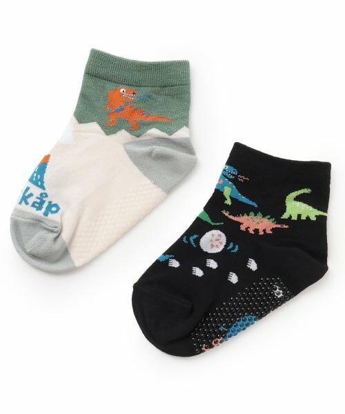 kladskap / クレードスコープ ソックス | 恐竜ショートソックス2足セット（黒）