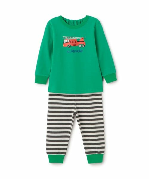 kladskap / クレードスコープ ルームウェア | 恐竜/消防車長袖ルームウェア（グリーン）
