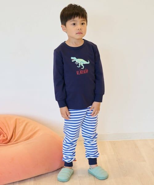 kladskap / クレードスコープ ルームウェア | 恐竜/消防車長袖ルームウェア（紺）