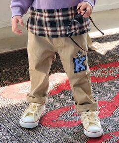 kladskap / クレードスコープ その他パンツ | オオカミ刺しゅうロング丈ストレートパンツ