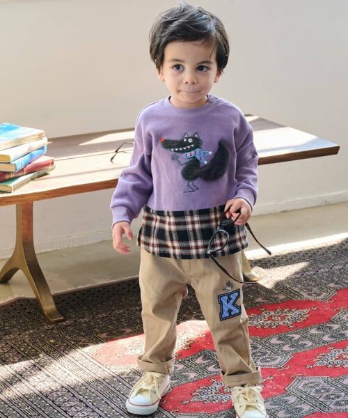 kladskap / クレードスコープ その他パンツ | オオカミ刺しゅうロング丈ストレートパンツ | 詳細15