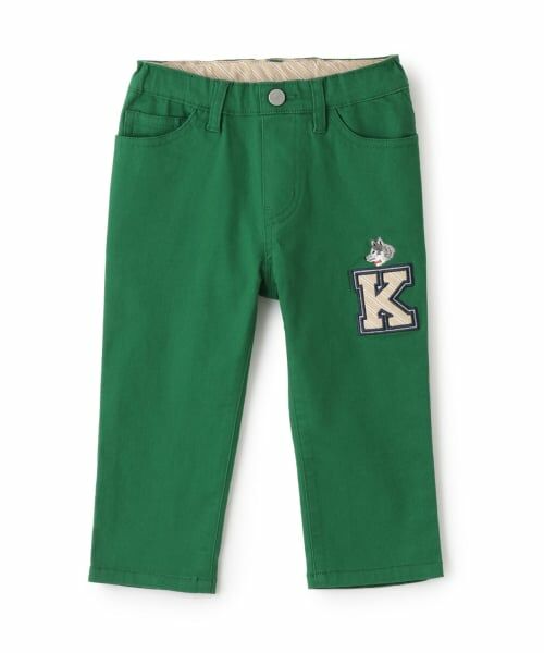 kladskap / クレードスコープ その他パンツ | オオカミ刺しゅうロング丈ストレートパンツ（グリーン）