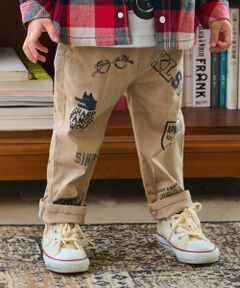 マルチプリントロング丈ストレートパンツ