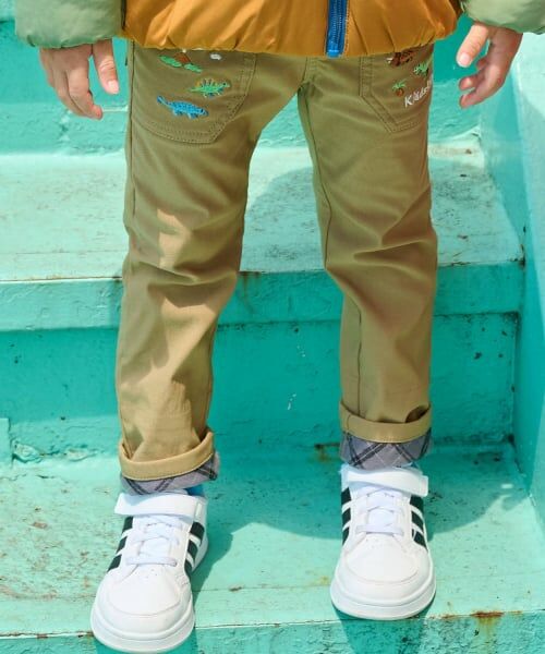 kladskap / クレードスコープ その他パンツ | 恐竜裾折り返しロング丈ストレートパンツ（ベージュ）