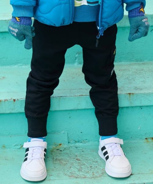 kladskap / クレードスコープ その他パンツ | 恐竜刺しゅう裾リブカーゴパンツ（黒）