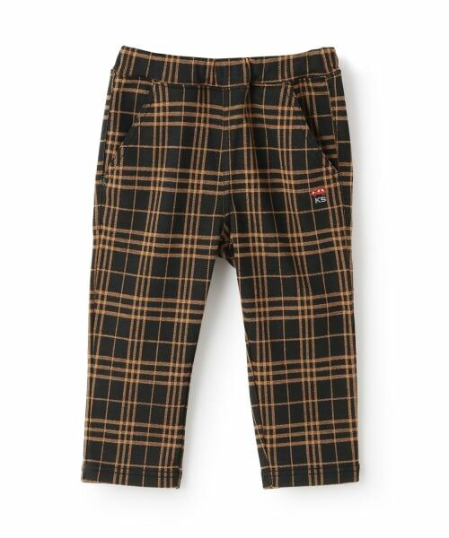 kladskap / クレードスコープ その他パンツ | 車ワンポイントチェックロング丈ストレートパンツ（黒）