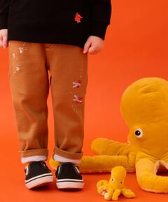 【蓄光】深海魚裾折り返しロング丈ストレートパンツ