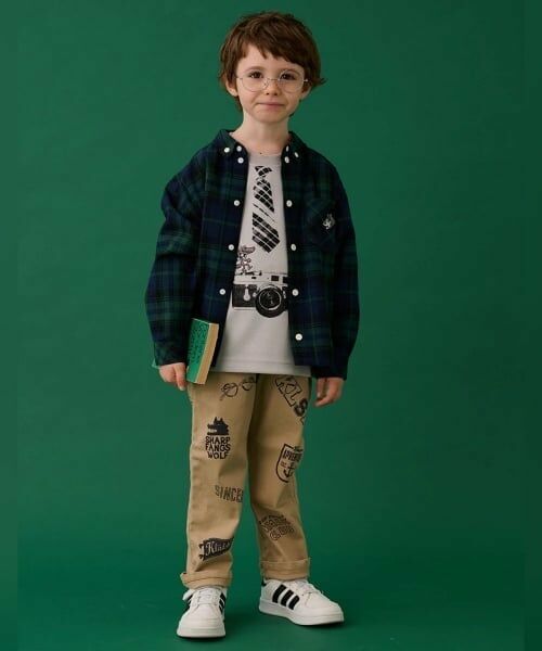 kladskap / クレードスコープ シャツ・ブラウス | オオカミ刺しゅうチェック長袖シャツ | 詳細11