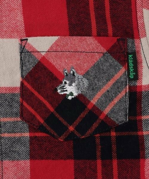 kladskap / クレードスコープ シャツ・ブラウス | オオカミ刺しゅうチェック長袖シャツ | 詳細3