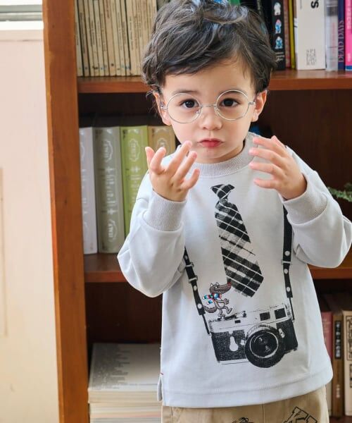 kladskap / クレードスコープ スウェット | カメラトロンプルイユトレーナー（ライト グレー）