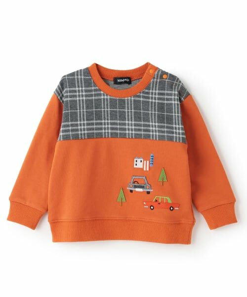 kladskap / クレードスコープ スウェット | 車刺しゅうチェック切替トレーナー | 詳細11
