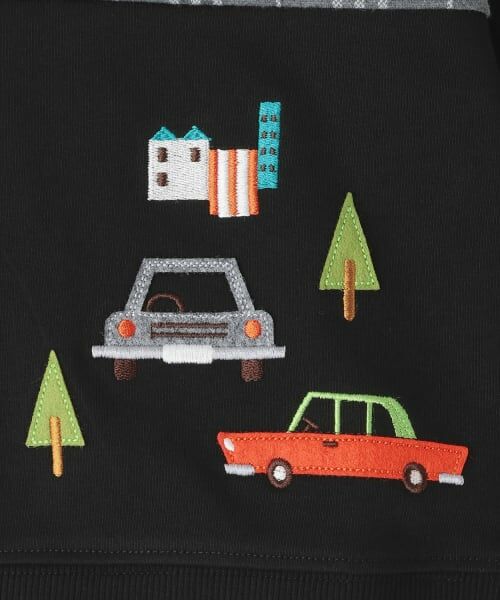 kladskap / クレードスコープ スウェット | 車刺しゅうチェック切替トレーナー | 詳細4