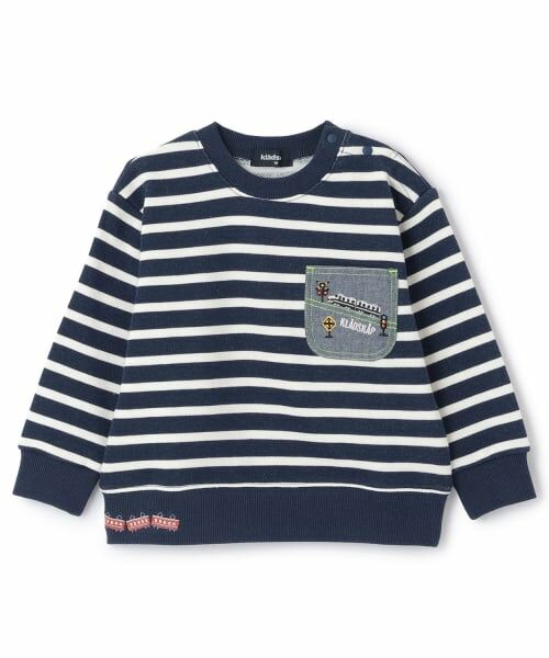 kladskap / クレードスコープ スウェット | 電車胸ポケットボーダートレーナー（紺）