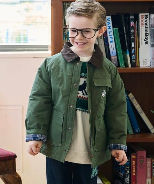 kladskap / クレードスコープ ブルゾン | オオカミ刺しゅうハンティングジャケット（カーキ）