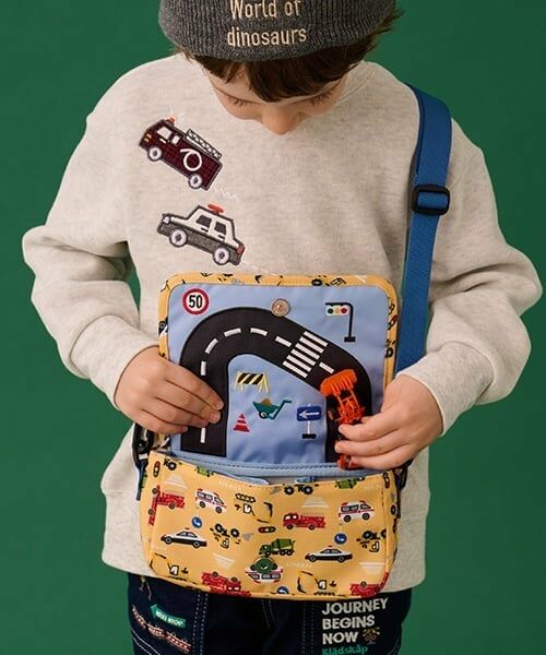 kladskap / クレードスコープ ショルダーバッグ | ミニカー収納働く車柄推し活ショルダーバッグ（黄）