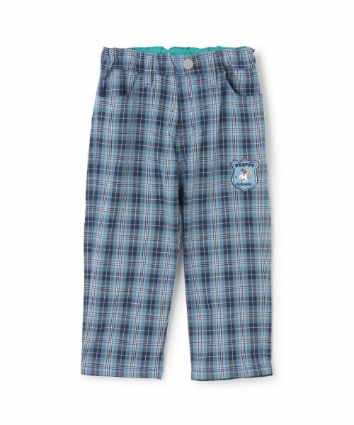 kladskap / クレードスコープ その他パンツ | オオカミチェックロング丈ストレートパンツ（ブルー）